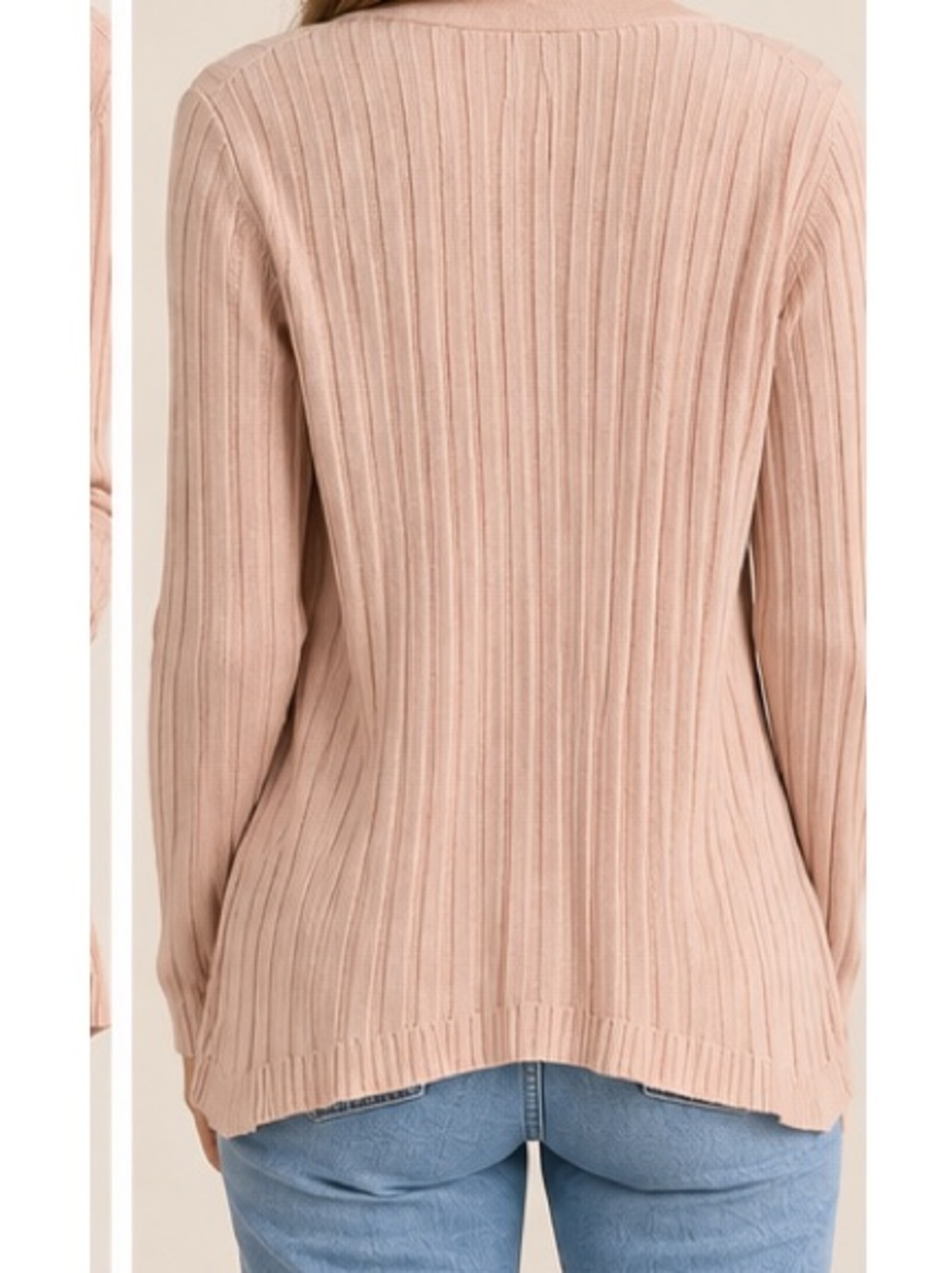 Talbots Blush Ribbed Button-Front Cardigan - Picture 5 of 5